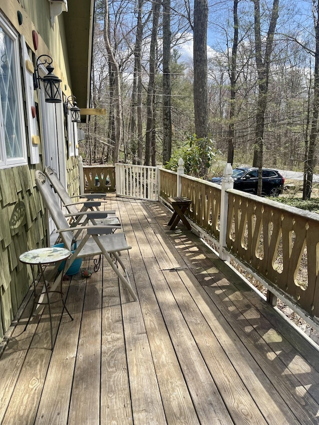 215 Outer Dr, Dingmans Ferry, PA 18328 - view of wooden deck