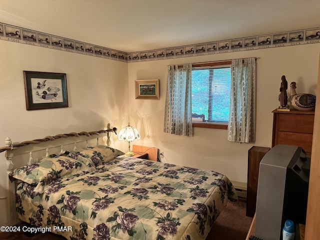 bedroom featuring a baseboard radiator