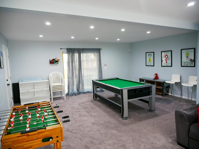 5109 Hickory Ln, East Stroudsburg, PA 18302 - playroom with pool table, carpet floors, and recessed lighting