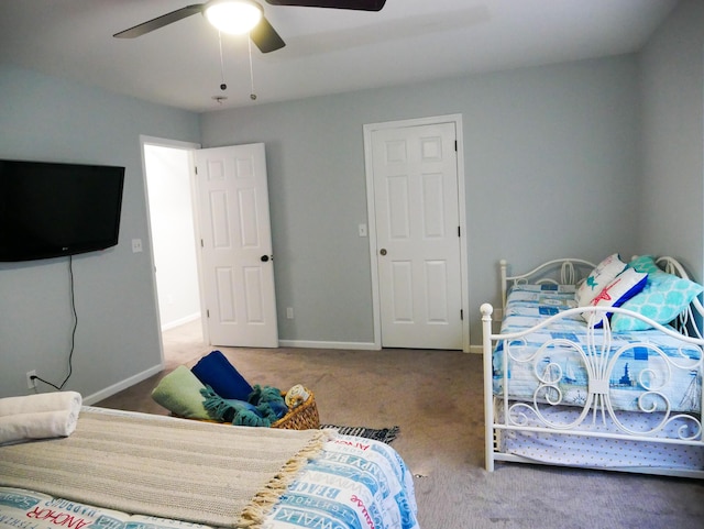 5109 Hickory Ln, East Stroudsburg, PA 18302 - bedroom featuring ceiling fan, carpet floors, and baseboards