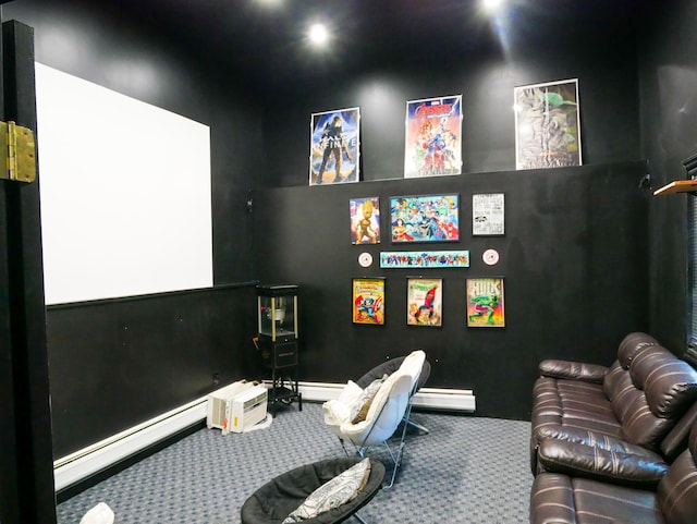 5109 Hickory Ln, East Stroudsburg, PA 18302 - carpeted cinema with a baseboard heating unit