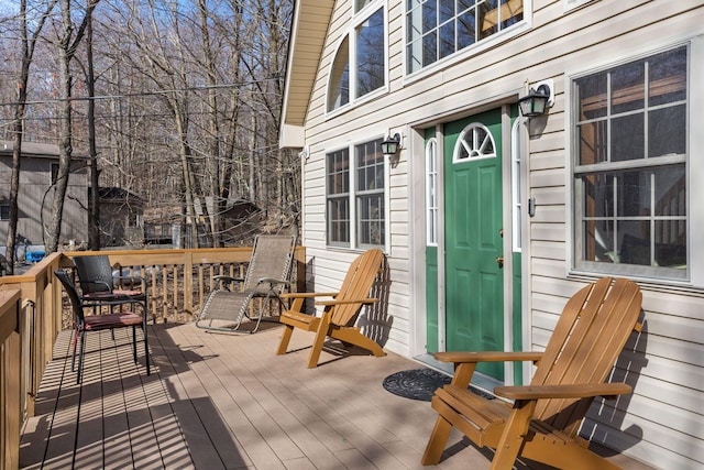 225 N Arrow Dr, Pocono Lake, PA 18347 - view of wooden terrace