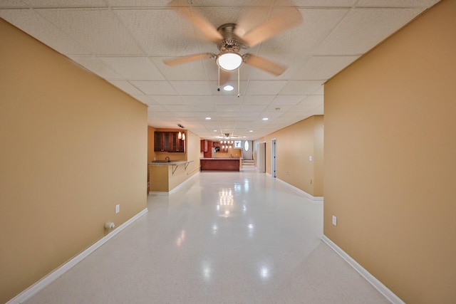 205 Osprey Way E, Stroudsburg, PA 18302 - corridor with baseboards, a drop ceiling, and recessed lighting