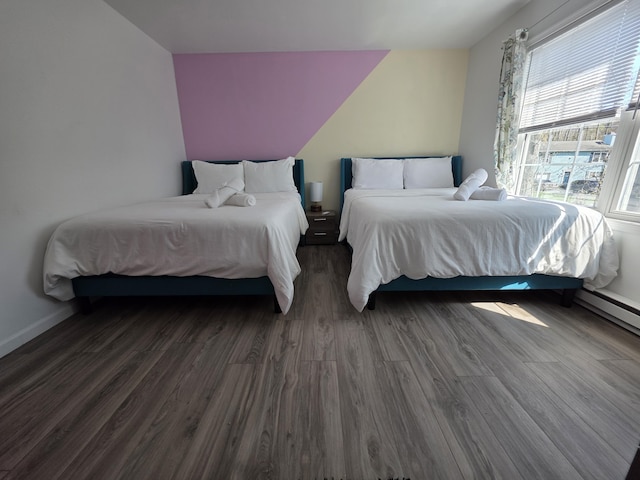 1490 Waterfront Dr, Tobyhanna, PA 18466 - bedroom with dark wood-style floors and baseboards
