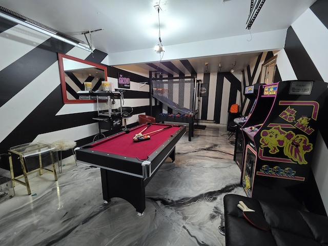 1490 Waterfront Dr, Tobyhanna, PA 18466 - game room with billiards table and concrete flooring