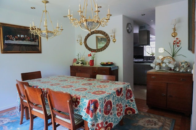6251 Decker Rd, Bushkill, PA 18324 - dining room featuring a chandelier, wood finished floors, and recessed lighting