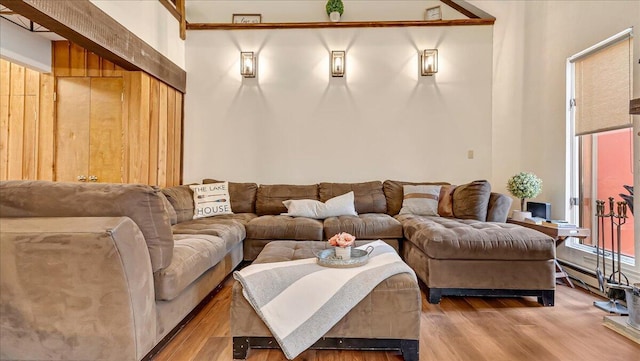 living area featuring wood finished floors