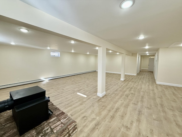 248 Seneca Dr, Milford, PA 18337 - finished basement featuring light wood-style floors and recessed lighting