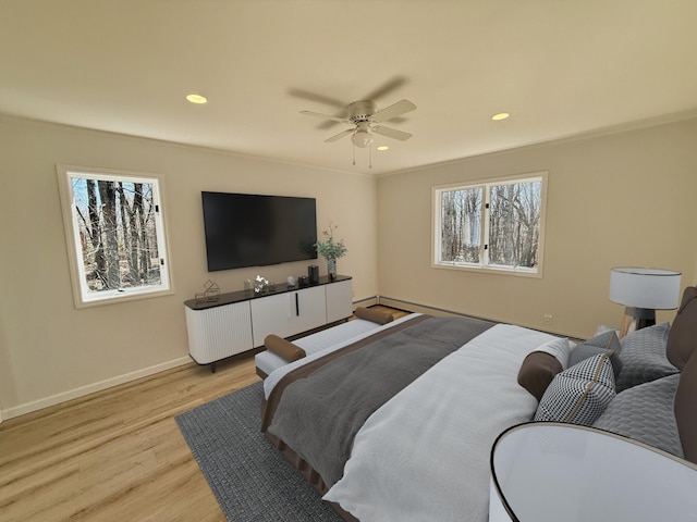 248 Seneca Dr, Milford, PA 18337 - bedroom featuring multiple windows, light wood-style flooring, and recessed lighting