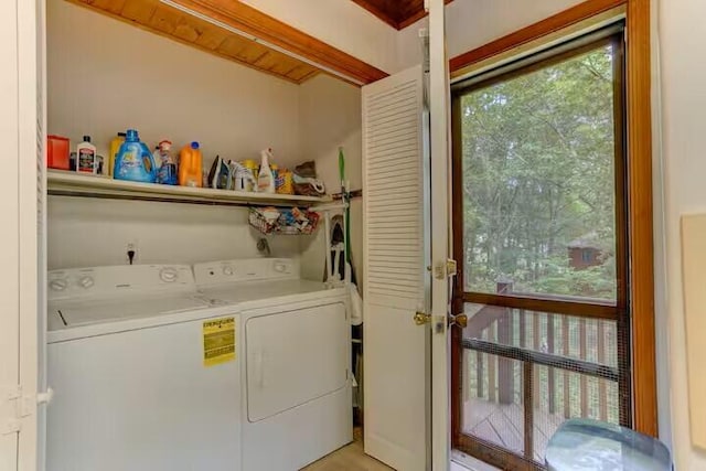 laundry area with independent washer and dryer and laundry area