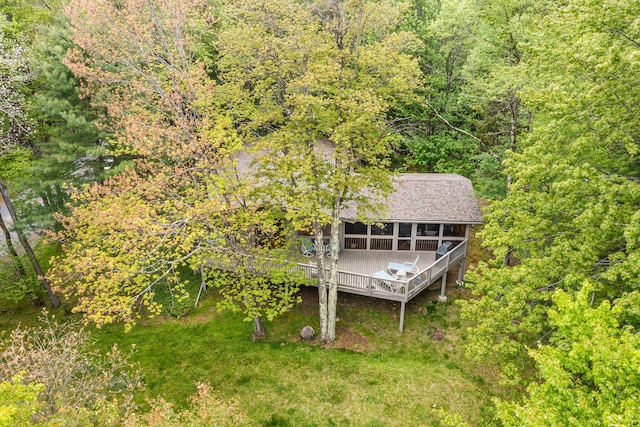 104 Jimmy Pond Ct, Pocono Pines, PA 18350 - view from above of property featuring a heavily wooded area