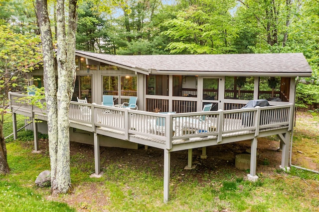 104 Jimmy Pond Ct, Pocono Pines, PA 18350 - view of front of property with a deck and roof with shingles
