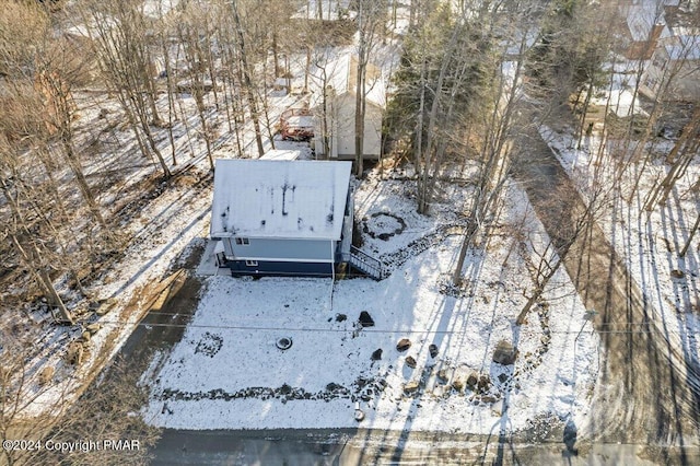 view of snowy aerial view