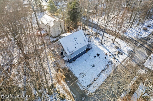 view of snowy aerial view