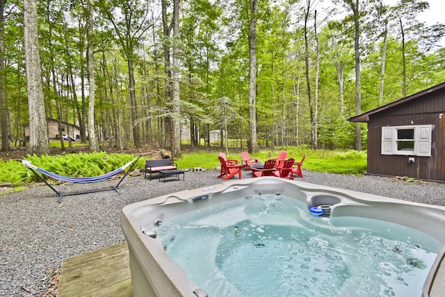 1046 Maple Dr, Pocono Lake, PA 18347 - view of pool featuring a hot tub