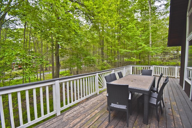 1046 Maple Dr, Pocono Lake, PA 18347 - wooden terrace featuring outdoor dining space