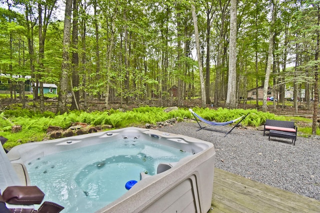 1046 Maple Dr, Pocono Lake, PA 18347 - view of pool with a deck and a hot tub