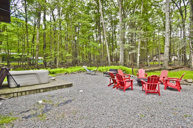 1046 Maple Dr, Pocono Lake, PA 18347 - view of yard with an outdoor fire pit