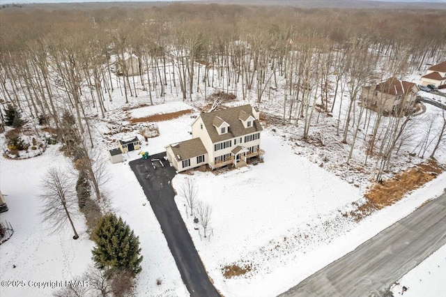 view of snowy aerial view