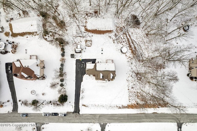 view of snowy aerial view