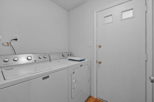 1232 Redwood Ter, Pocono Pines, PA 18350 - laundry area with washer and dryer, laundry area, and light wood-type flooring