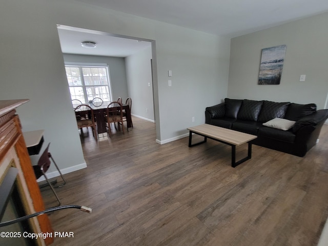 living room featuring hardwood / wood-style floors