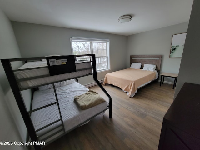 bedroom with wood-type flooring