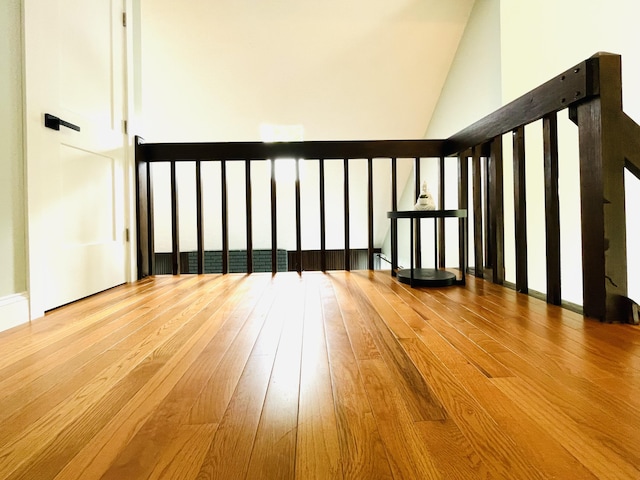 8540 Hillcrest Dr, Tobyhanna, PA 18466 - unfurnished room featuring hardwood / wood-style flooring and high vaulted ceiling