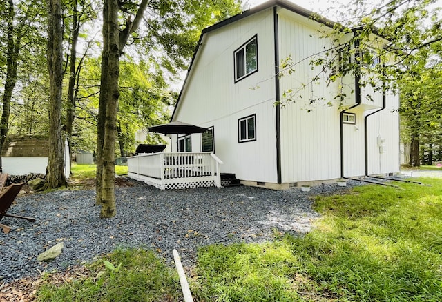 8540 Hillcrest Dr, Tobyhanna, PA 18466 - rear view of property with a deck