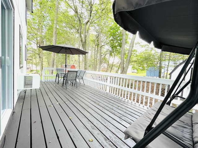 8540 Hillcrest Dr, Tobyhanna, PA 18466 - wooden terrace featuring outdoor dining area