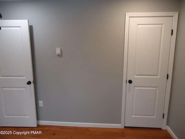 hallway featuring wood-type flooring