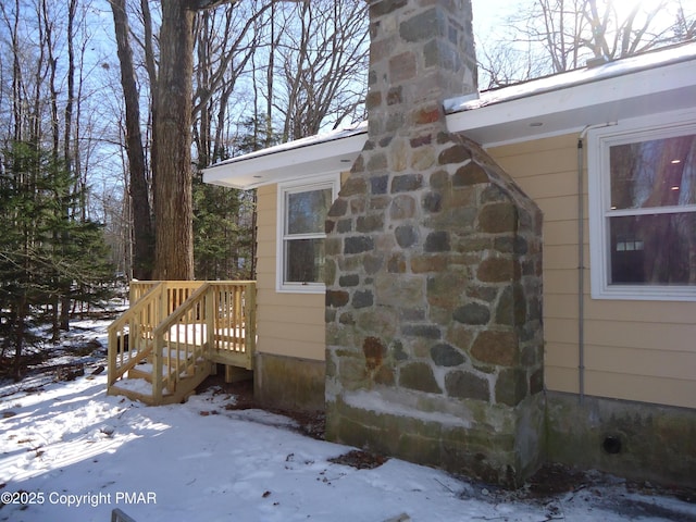 view of snowy exterior