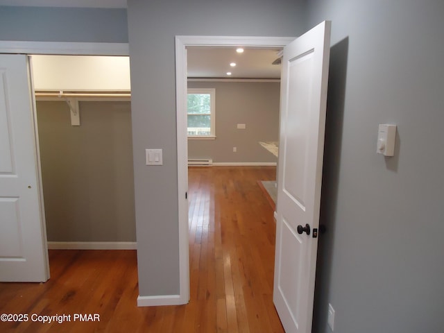 closet featuring a baseboard radiator