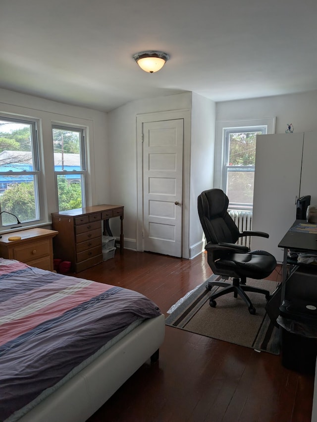 1105 Rte 390, Cresco, PA 18326 - bedroom with dark wood-style floors and an office area