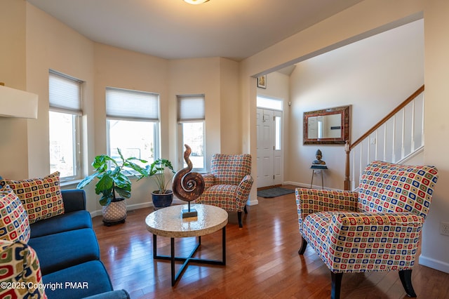 living room featuring hardwood / wood-style flooring