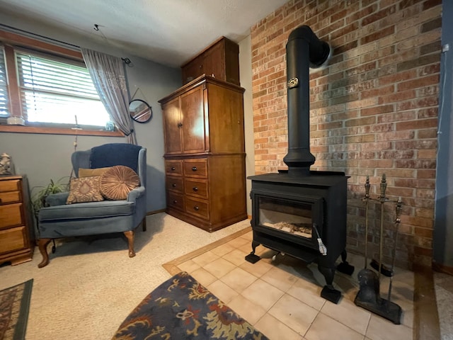 25 Cobblewood Dr, Mount Pocono, PA 18344 - sitting room featuring a wood stove and baseboards