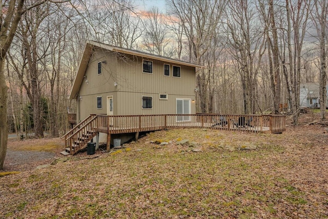 62 Locust Ln, Gouldsboro, PA 18424 - rear view of property with a deck
