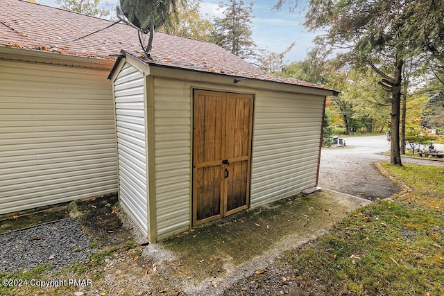 view of shed