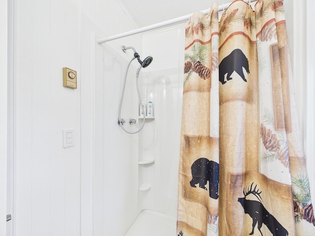 full bathroom featuring walk in shower