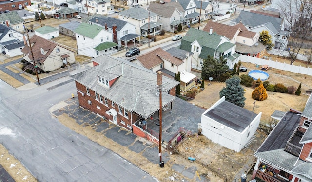 bird's eye view with a residential view