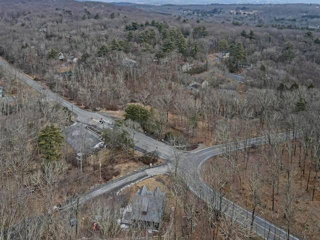 drone / aerial view with a forest view