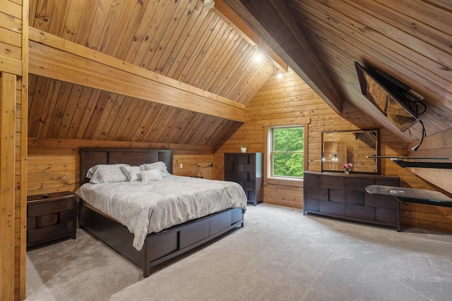 65 Poho Cir, Lehighton, PA 18235 - carpeted bedroom featuring wooden walls and wood ceiling