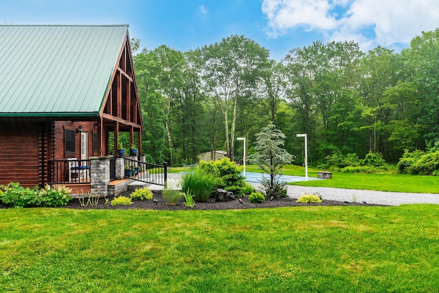 65 Poho Cir, Lehighton, PA 18235 - view of grassy yard featuring covered porch