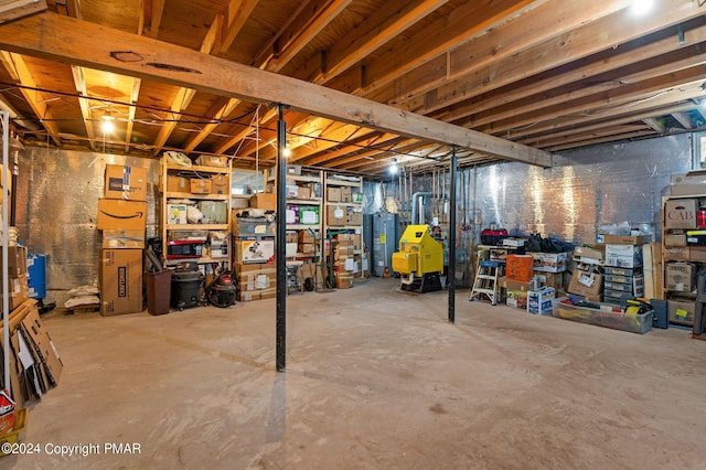 104 Merriment Ln, Blakeslee, PA 18610 - unfinished below grade area featuring electric water heater