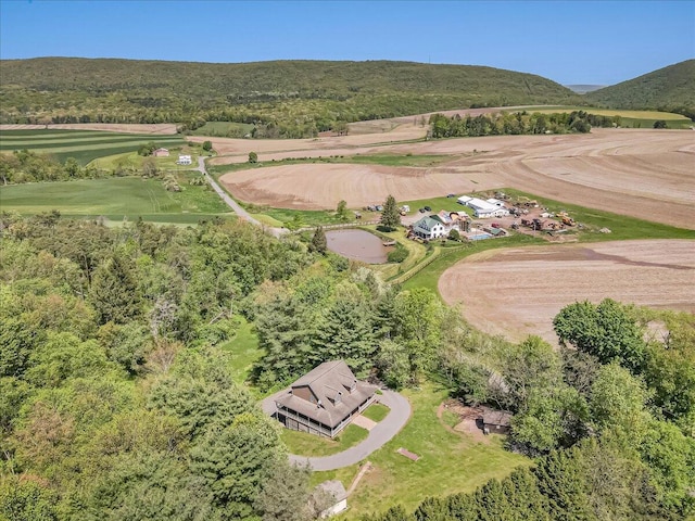 aerial view of a mountainous background