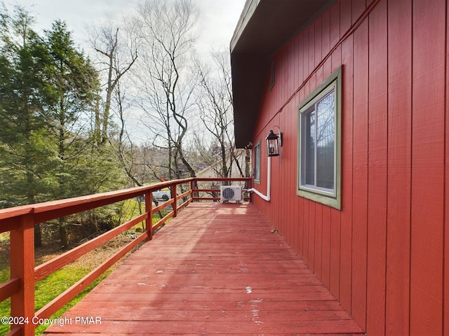 wooden terrace with ac unit