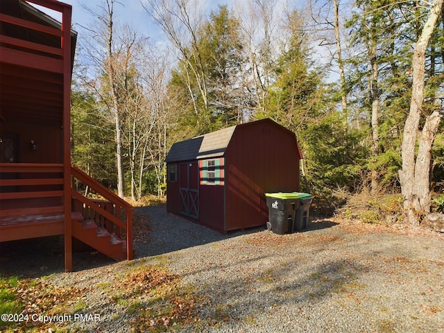 view of shed