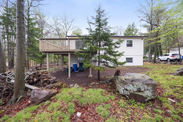 8066 Red Squirrel Dr, Tobyhanna, PA 18466 - back of house featuring a wooden deck