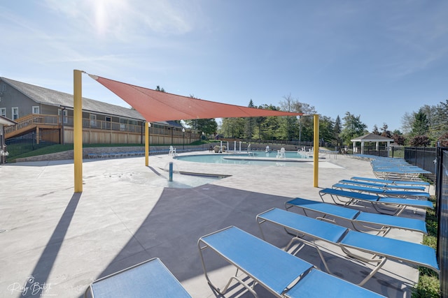 8066 Red Squirrel Dr, Tobyhanna, PA 18466 - community pool with a gazebo, a patio area, and fence