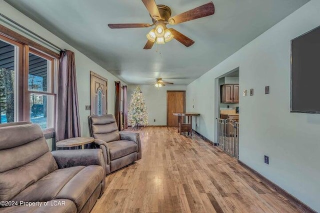 8 Tulip Ln, Thornhurst, PA 18424 - living area with ceiling fan and light wood finished floors